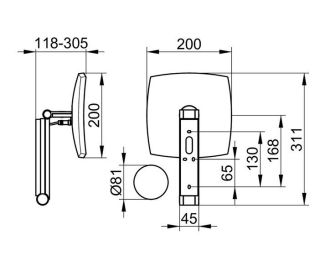 Косметическое зеркало с подсветкой Keuco iLook move 17613039002 бронза шлифованная